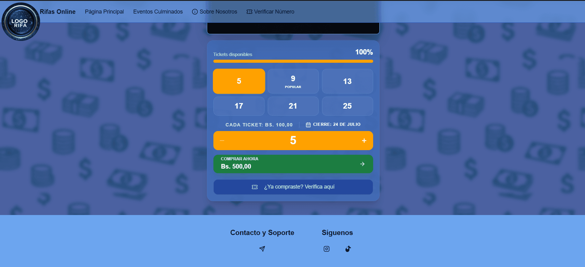 Plataforma Profesional de Rifas Online